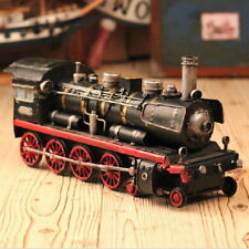 Hand Made Tin Metal HO Scale Model Railroad Trains Steam Locomotive Home Decorat picture