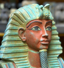 STATUES head of Tutankhamun Golden Pharaoh, from Ancient Egyptian mythology, BC picture