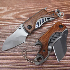 Folding Knife with Wood Handle Multi-tool Knife with Keychain and Bottle Opener picture