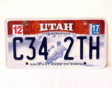 UTAH LIFE ELEVATED GREATEST SNOW ON EARTH LICENSE PLATE DECEMBER 2017 C34 2TH picture