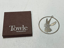 VINTAGE 1979 GNOMES CHRISTMAS TREE ORNAMENT Playing Dragonfly Towle Silversmith picture