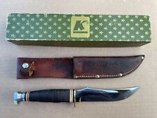KABAR 1237 U.S.A Vintage Fixed Blade Ka-bar Knife in Leather Sheath & Box USA picture