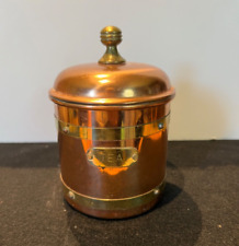 Vintage Copper Tea Canister With Lid  5.25