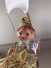 Vintage Christmas Ornaments Handmade Push Pin Satin String Elf Lot Of 10 picture