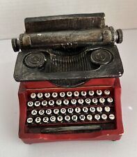 Vtg Resina Coin Bank Red Black Typewriter Coin Money Bank 4.75’’x5.75’’ w/plug picture