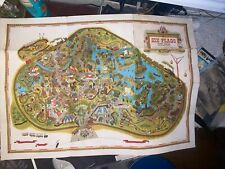 EXTREMELY RARE Vintage 1963 Six Flags over Texas 30 x 21 Souvenir Park Map picture