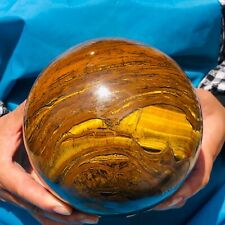 8.8LB Natural Tiger's eye stone quartz Sphere crystal ball rock Healing 959 picture