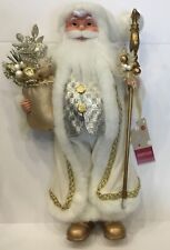Vintage Macy's Holiday Lane Sparkle & Shine Santa Gold  W/ Flaws See Photos 16” picture