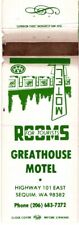 Vintage Greenhouse Motel Matchbook Cover SEQUIM WA picture