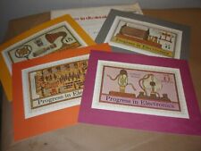 PROGRESS IN ELECTRONICS - 4 LOT 8X10 PRINTED MATTES - STAMPS - DEFOREST TUBE picture