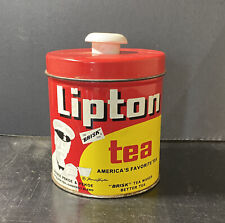 Vintage Lipton Tea Tin Canister Kitchen Set Advertising Clark picture