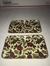 2 VINTAGE HIGHMOUNT QUALITY CHRISTMAS SERVING FOOD TRAYS ALCOHOL PROOF JAPAN  M2 picture