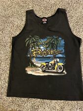 Vtg 2000 Harley Davidson Its Better In The Bahamas Black Sleeveless Tee Tank Top picture