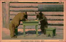 Postcard: LEARNING TABLE MANNERS GREETINGS FROM ESSEX, ONT. S.418 6A-H picture