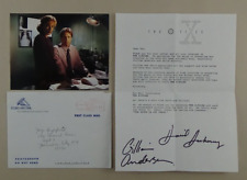 David Duchovny Gillian Anderson Signed X-Files 1995 Card Letter Autographs #890 picture