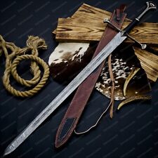 Handmade Damascus Steel Anduril Sword of Narsil the King Aragorn Best Anniversar picture