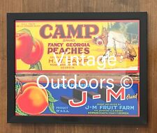 Vintage Peach Crate Labels Newnan Moreland Georgia Coweta County Framed Reprints picture