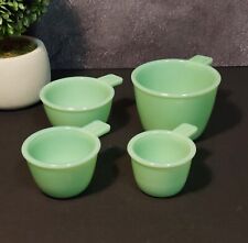 JADEITE DEPRESSION STYLE GLASS 4 PC NESTING MEASURING CUPS, Vintage, Bowl, Dish picture