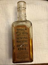 VINTAGE glass Sperm's Sewing Machine Oil Bottle picture
