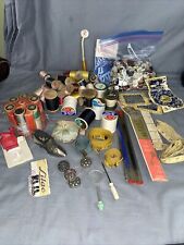 Vintage Sewing Notions Lot Needles Thread Cushions Buttons Bobbins Tapes picture