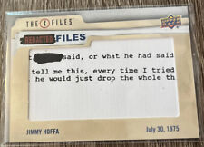X-Files JIMMY HOFFA RELIC CARD MICHIGAN Redacted Files DETROIT #RF-12 2019 picture
