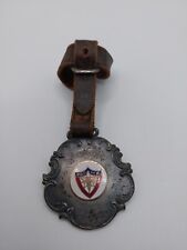 Antique PATRIOTIC ORDER SONS of AMERICA P.O.S Of A. CHARM FOB Leather Buckle picture