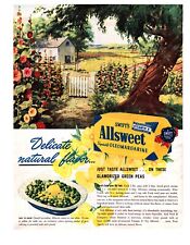Vintage Print Ad 1947 Swift's Allsweet Margarine Farm View Green Peas picture