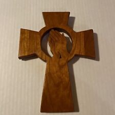 Hand Design Custom Hobbyist Piece Wooden Cross Praying Hands 7.5” By 6” Easter picture
