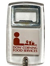 Vintage Dow Corning Food Services Bottle Opener & Keychain Clear Plastic picture