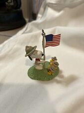 Hallmark Snoopy Beagle Scout Salute Ornament American Flag 2012 picture