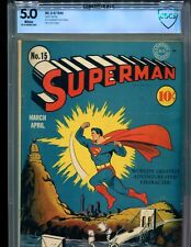 Superman Comics 15 CBCS 5.0 WHITE pages Classic Fred Ray cover 1942 cgc it   picture