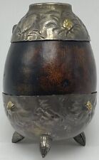 Industria Argentina Vintage Silver Gold Yerba Mate Tea Gourd Cup Footed picture