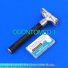 Old Fashioned Safety Razor Heavy Duty Butterfly Style With 20 Pcs Razor Blade Nw picture
