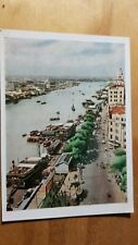 Soviet Postcard People's Republic of China Canton River embankment Zhujiang 1957 picture