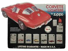 Vtg Zippo Gift Set Chevrolet Corvette Design w/Display[Very Rare # ZIPPOS] *READ picture