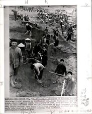 LD262 1963 AP Wire Photo WORK BRIGADE IN NORTH VIETNAM DIGGING IRRIGATION CANAL picture