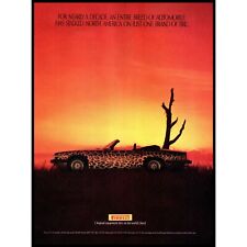 1989 Pirelli Tires Jaguar XJS Convertible Vintage Print Ad Sunset Wall Art Photo picture