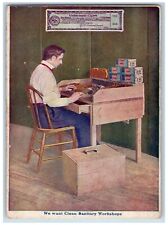 Smoking Cigars Labor Postcard Cigarmakers Union Sanitary Workshop Antique picture