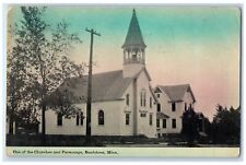 c1910 One Churches Parsonage Exterior View Sandstone Minnesota Vintage Postcard picture