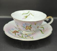 RARE Vintage Hand Painted Sego Lily Teacup And Saucer With Utah Seal Makers Mark picture