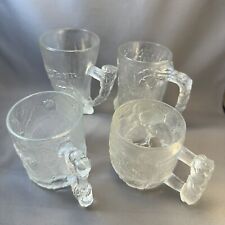 Complete Set Of 4 Flintstones 1993 McDonald’s “Rocdonalds” Glass Mugs picture
