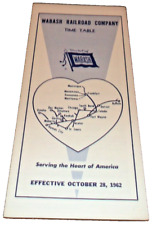 OCTOBER 1962 WABASH RAILROAD SYSTEM PUBLIC TIMETABLE picture