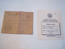 1946 US NAVY RATING DESCRIPTION BOOKLET & US WAR RATIONS BOOKLET NO. 3 -   SC-8 picture