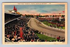 Louisville KY-Kentucky, Aerial Churchill Downs, Antique, Vintage Postcard picture