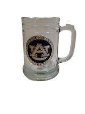 THE UNIVERSITY OF AUBURN, PEWTER METAL LOGO, CLEAR GLASS STEIN MUG, VINTAGE picture