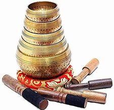Singing Bowl Nepal-Beaten Tibetan Singing Bowl Set of 5 Hand Hammered - Buddhist picture