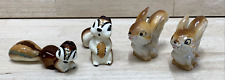 4 Vintage Ceramic Porcelain Squirrel figures Made Japan Hand Painted Mixed Lot picture