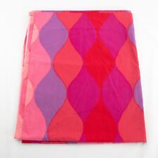 Vintage Cannon Seven Seas Full Flat Bed Sheet Mod 1960s MCM Pink Purple Red RARE picture