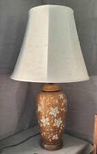 Vintage Rust Color 3D Floral Blossoms & Bamboo Lamp EX LG w/ EX LG Shade  41x22