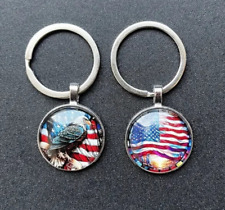 PATRIOTIC KEYCHAIN American Flag/Eagle USA Independence Day July 4th (You Pick) picture